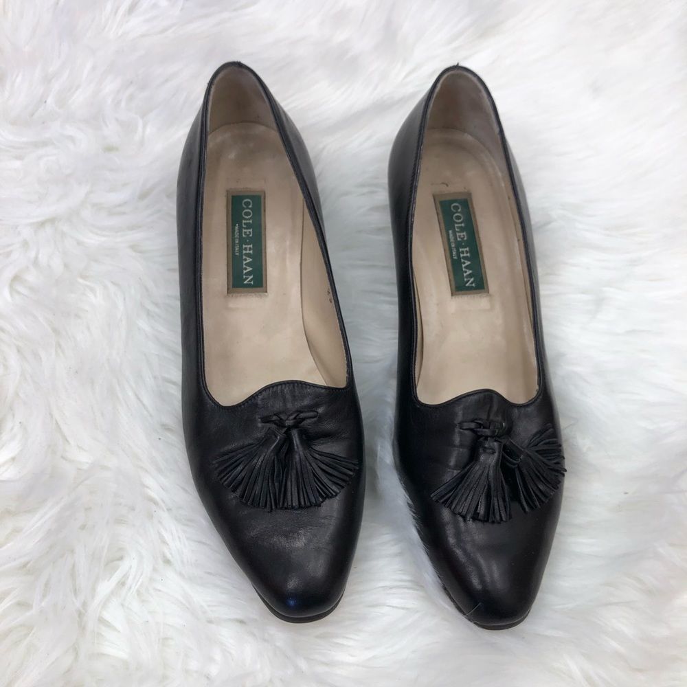 Cole Haan Vintage Black Tassel Heels
